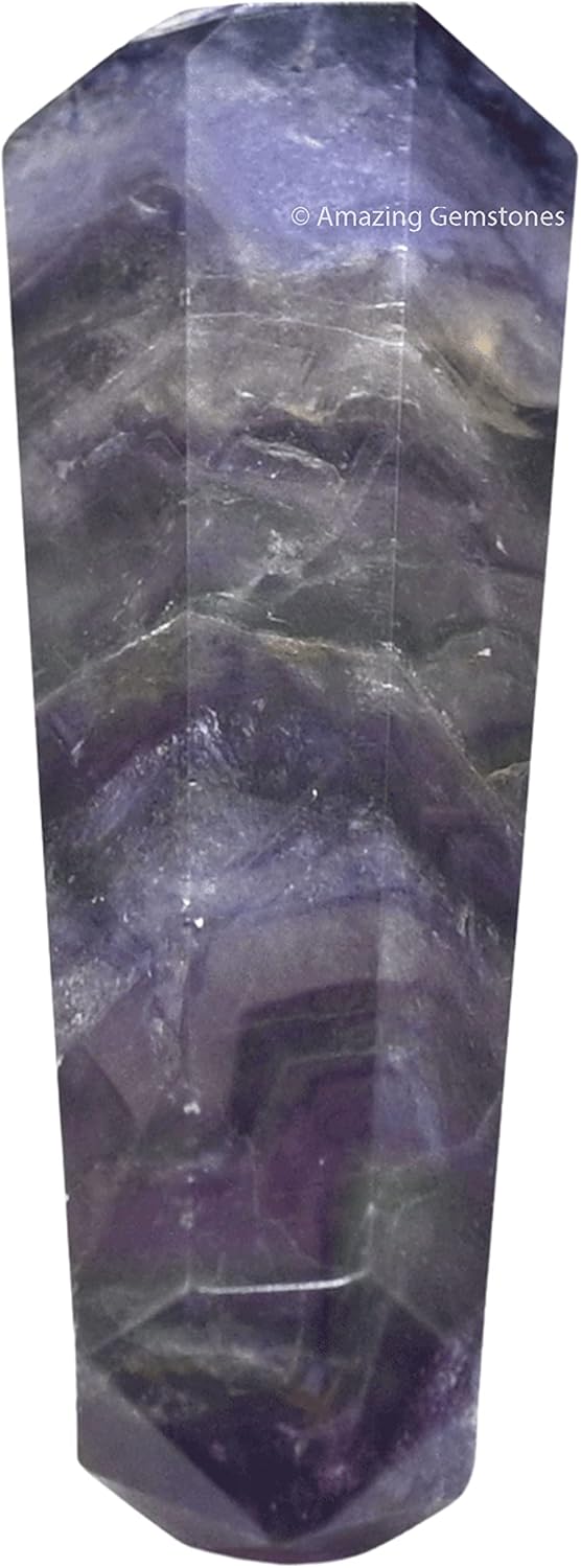Amazing Gemstone Purple Fluorite Crystal Towers - Natural Healing Crystal Point Obelisk for Reiki Healing and Crystal Grid (3 Inch)