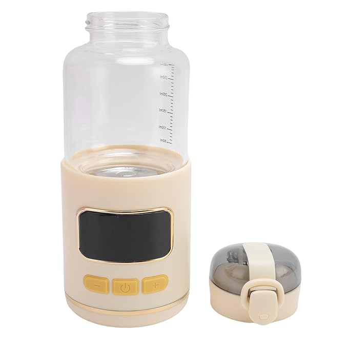 Portable Bottle Warmer, 15000mAh Battery Adjustable Temperature Rechargeable Cordless Baby Milk Warmer for Travel Outdoor Use