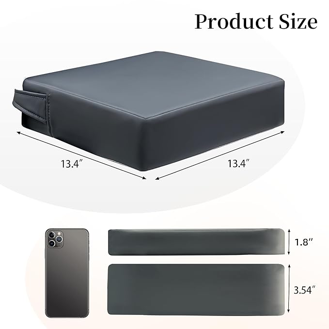 Booster Seat for Dining Table, PU Anti-Scratch Easy Cleaning Kids Toddler Booster Seat for Table, Portable Travel Increasing Cushion for Chair - Dark Grey