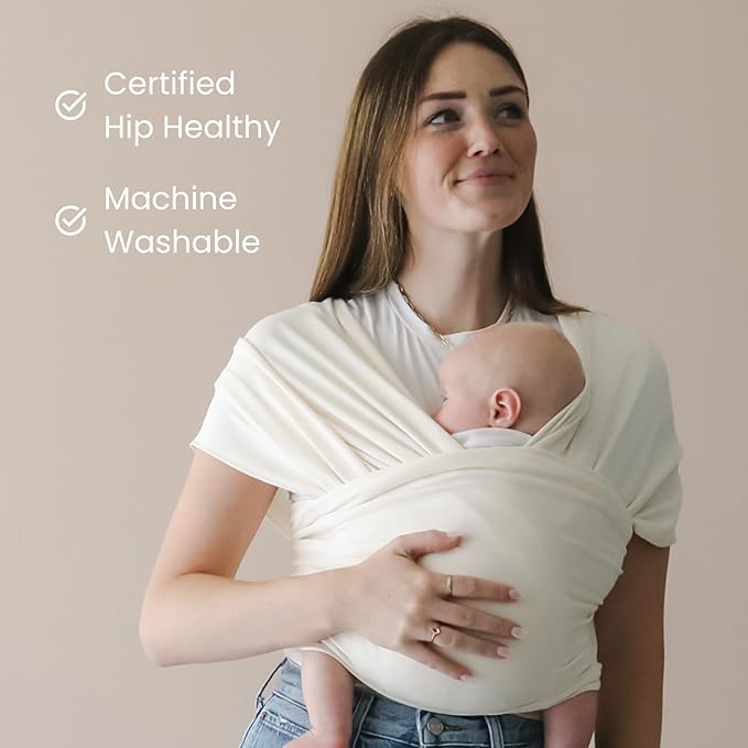 snuggle me Baby Wrap | Hands-Free Baby Wraps Carrier, Easy-Tie Baby Sling Carrier, Baby Carrier Wrap with Organic Cotton, Baby Wearing Wrap for Newborns from 0 to 18 Months (7-35 lbs) - Slate