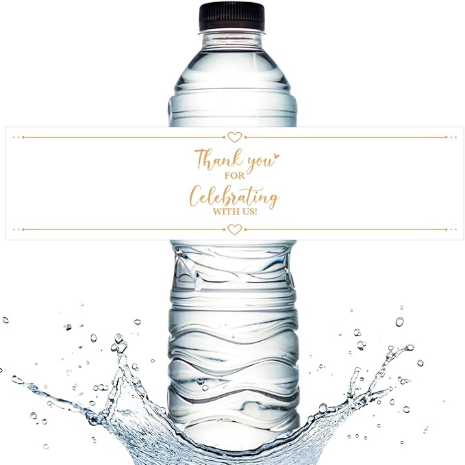 100PCS Wedding Water Bottle Labels Waterproof Greenery Floral Wraps Sticker for Water Bottle Baby Shower Bottle Label for Bridal Shower Party Thanks A15