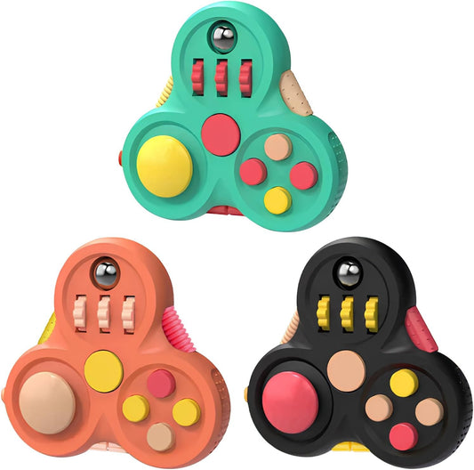 Fidget Toys Adults,3Pcs Fidget Pad Fidgets,Autism Figette Cubes,Cool Fidget Clicker Controller Desk Toys,Anxiety Relief Stress ADHD Toys,Sensory Fidget Cubes Gifts for Kids Teens Boys(C)