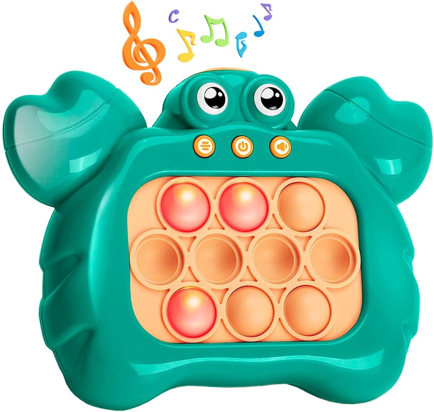 Quick Push Bubbles Pop Fidget Toy It Game, Fast Push Light Up Pop Interactive Sensory Toy, Fast Push Button Game for Kids Adult, Stress Relief Handheld Game Present Toy for 3 4 5 6 7 Years Boy Girl