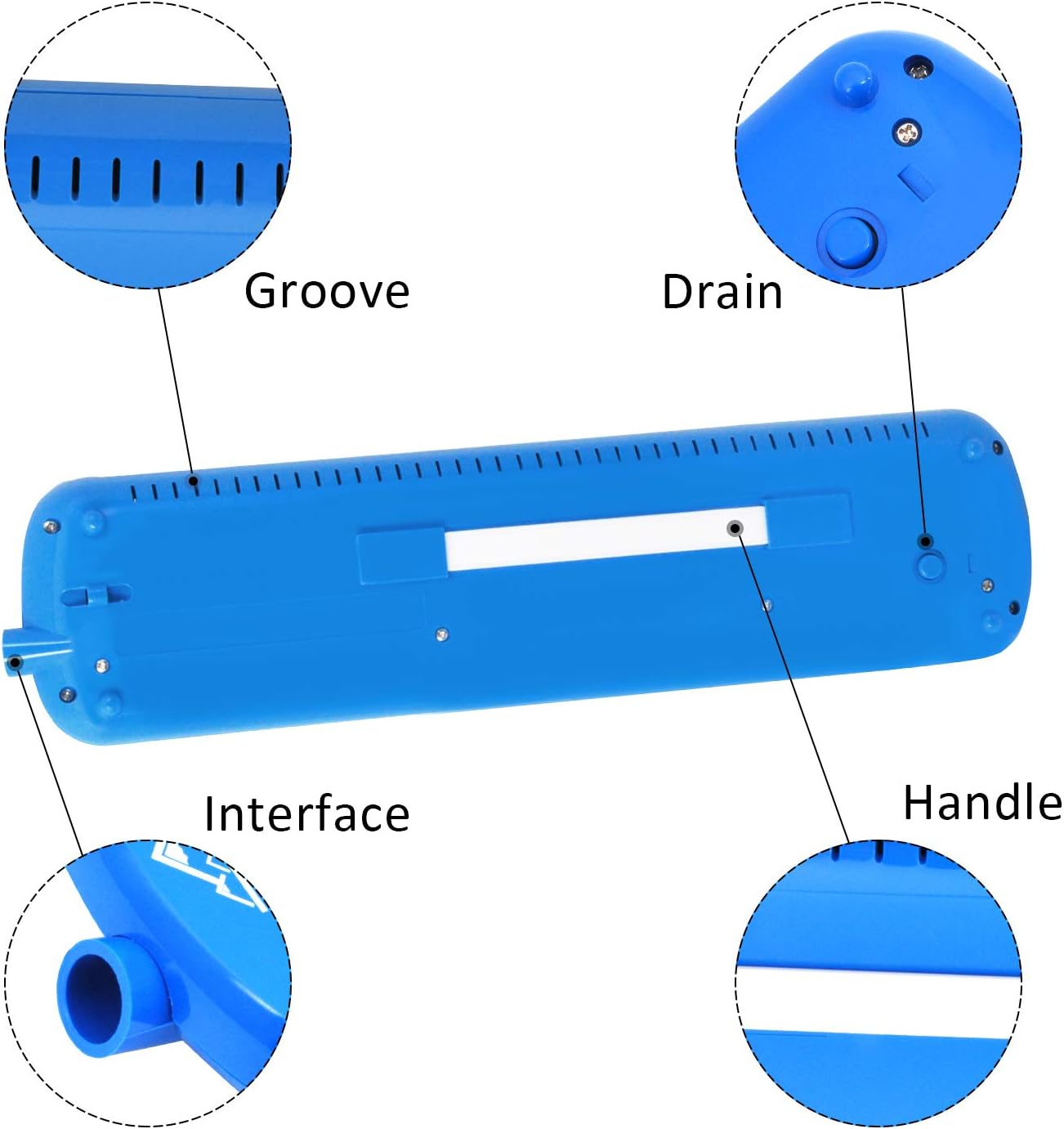 EastRock 32 Key Melodica Instrument Keyboard Soprano Piano Style with Mouthpiece Tube Sets and Carrying Bag for Beginners Adults Gift Blue