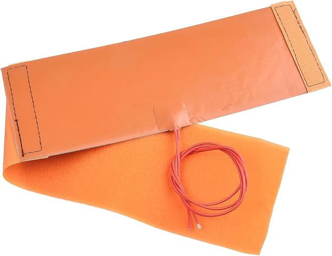 12V 240W Flexible Silicone Heating Mat Pad Element Bottle Heater Orange 10x30cm with 50cm Cable for Cars Trucks