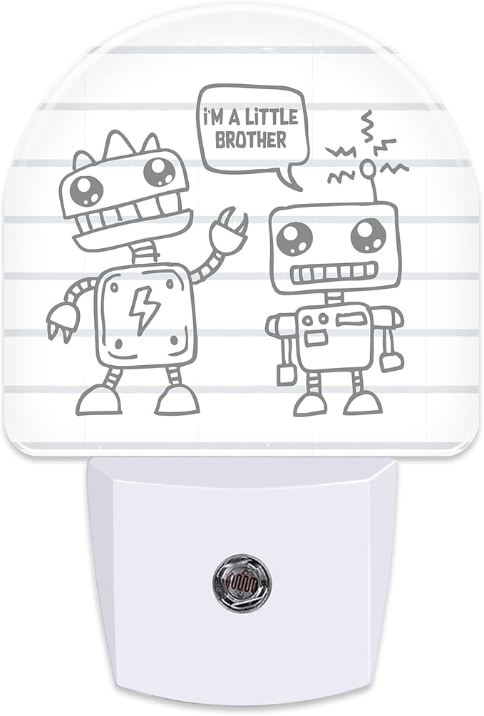 Cartoon Dinosaur Robots Night Light Plug into Wall, Cute Robot Dusk to Dawn Night Light Plug in,0.5w Energy Saving Sleep Friendly NightLight for Kids Boys Girls Home Decor