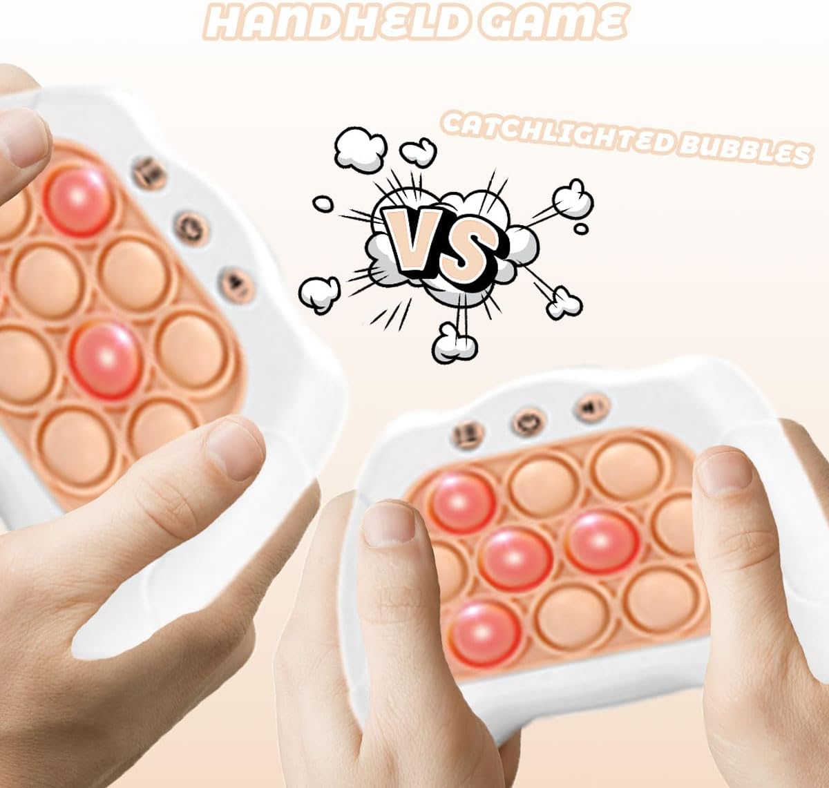 Children Quickly Push Toy Games, Adults Quickly Push Handheld Game Toys, Bubble Pressure pop-up Light Games, Birthday, Boys and Girls Autism Relief, Multiplayer PK