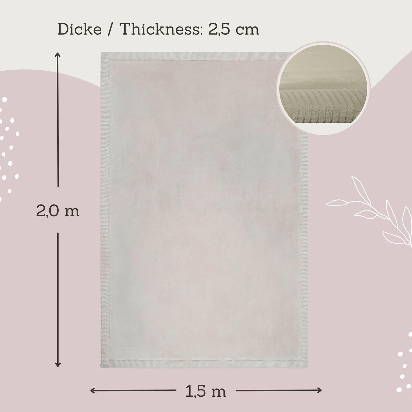 Premium Baby Play Mat 60”x80” Light Gray – Cloud-Soft Coral Velvet Memory Foam Rug for Crawling & Play – Non-Slip, Water-Repellent, Easy-Care Tummy Time Mat – Non-Toxic Padded Playmat