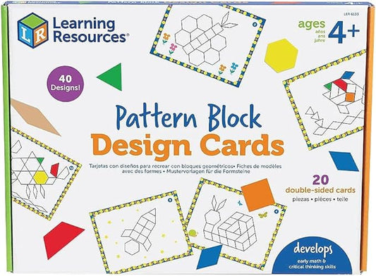 Learning Resources Pattern Block Design Cards, Color Recognition, STEM Toy, Ages 4+