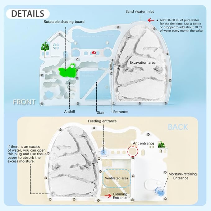 Ant Farm Castle, Sand Ant Colony Observation Kit, Ant Viewing Habitat Science Kit, Educational & Learning Science Kit for Kids, Adults, Student…