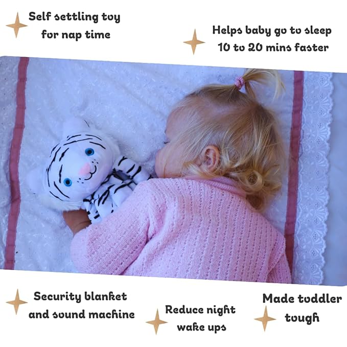Newborn Gift - White Noise & Lullaby Plush Lovey Helps Speed up Pre-Sleep Calming Routine - Reduce Night Wakeups – More Quality Sleep for Mom – Baby Gift Newborn - Toddler Toy