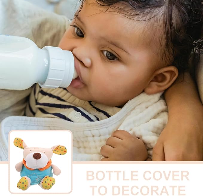 Baby Bottles Sleeve Covers Cute Stuffed Animal Milk Bottle Holder Heat Retention Sleeve for Nursing Infant