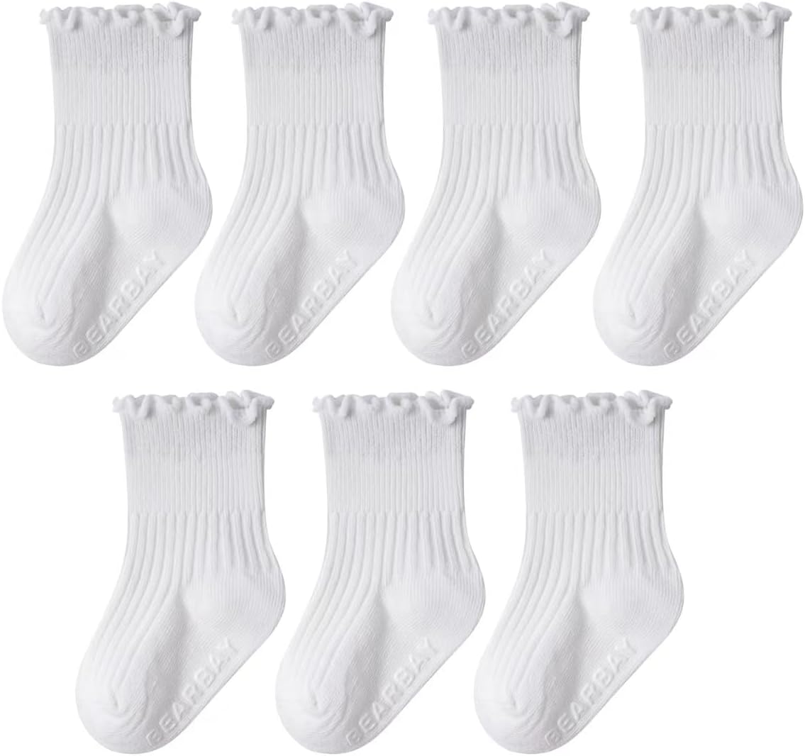 Baby Non Slip Ankle Socks with Grippers for 0 Months-7 Years Old Walking Socks