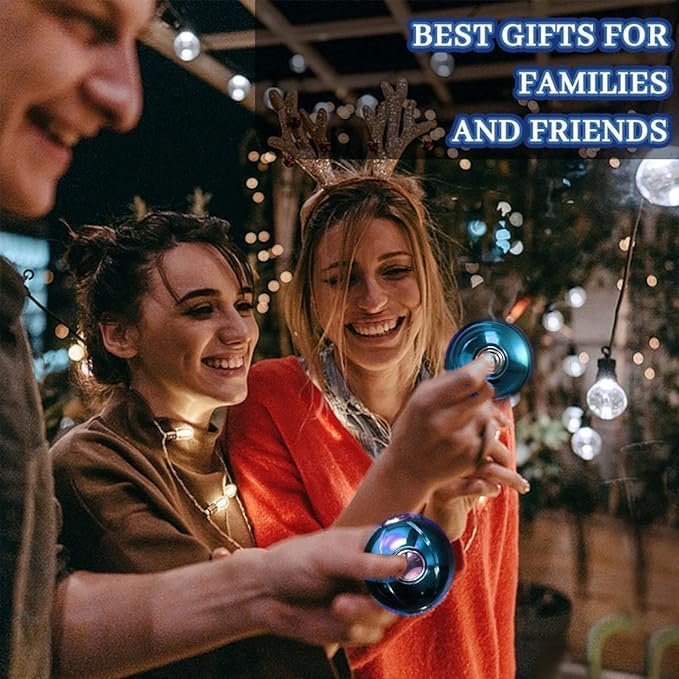 Luminous Fidget Spinner Ball for Kids Adults, Glow in The Dark Kinetic Spinning Desk Toy Ball, Fidget Toys Ball for Anti Anxiety, Unique Gift PrizesToys for Christmas Birthday (Blue)