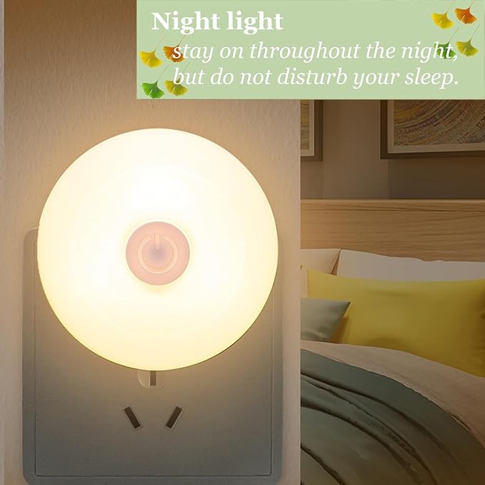 Plug-in Nightlight with Manual On/Off Switch - Night Lights Plug into Wall for Kids Bedroom Nursery, Kitchen Bathroom Hallway Stairs Stairways Corridor Garage, 3000K~5000K Daylight/Warm White 3 Colors