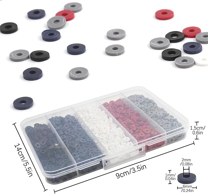 4000 Pcs Multicolor Clay Beads for Bracelets Making 6mm Heishi Polymer Clay Bead, Flat Round Disc for Jewelry Making