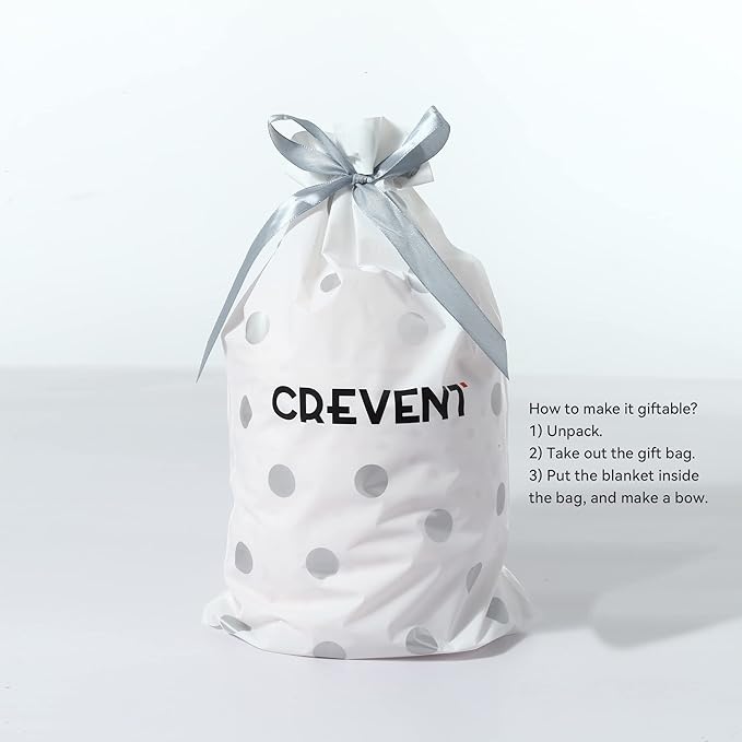 CREVENT 30"X40" Cozy Soft Warm Sherpa Baby Blanket for Girls Boys, Newborn Essentials for Infant, Baby Shower Receiving Gift - Grey Heart 75X100cm + Gift Bag with Ribbon