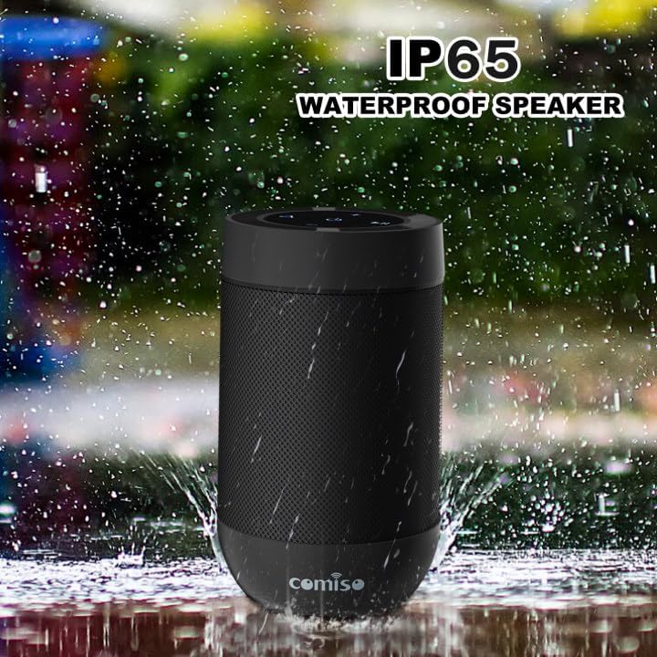 Bluetooth Speaker,5.3 Bluetooth Speakers Wireless,TWS Stereo Pairing,Built in Mic,360 HDSound,IP65 Waterproof Speaker,Support TF Card, for Home/Party/Outdoor/Beach, Gift for Men/Women-Black