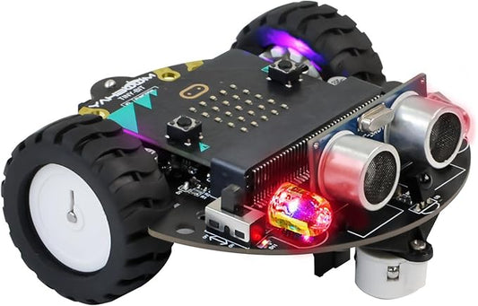 Yahboom Micro:bit DIY Coding Science Building Kit Smart Toys Car Robotic Kit Learning Educational STEM Projects for Kids Ages 8-12（Without Microbit）