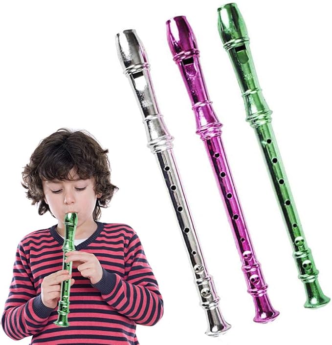 ArtCreativity 13 Inch Metallic Flutes - Set of 3 - Plastic Musical Instrument for Kids - Metallic Colors - Durable Music Toys for Toddlers, Boys, Girls - Fun Gift and Birthday Party Favor for Children