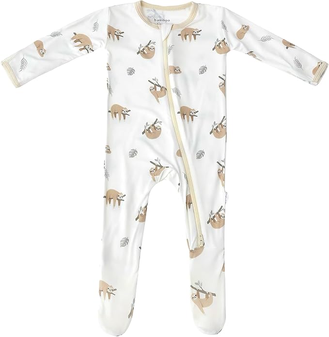 Bamboo Little Soft Baby Footie Pajamas, Baby Clothes, Newborn Sleepers, 95% Viscose and 5% Spandex, 0-24 Months