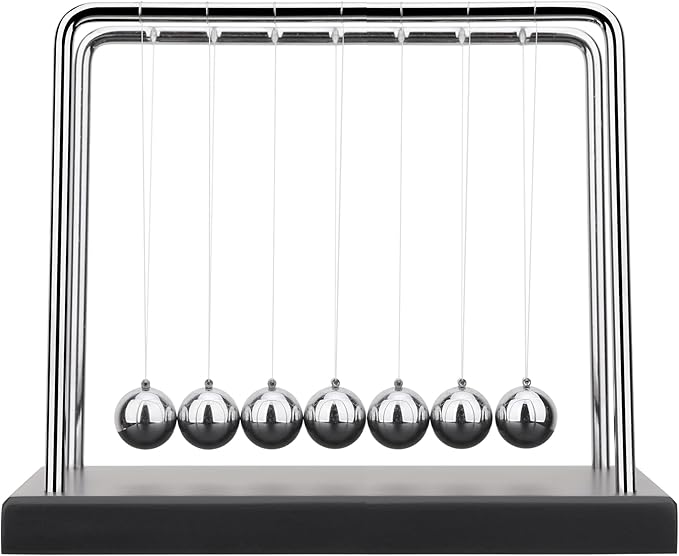 QLKUNLA Newtons Cradle Balance Balls Science Physics Gadget Desktop Decoration Kinetic Motion Toy for Home and Office(7 Beads) (7 Beads)