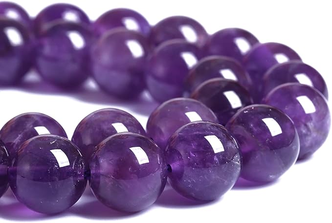10MM 38PCS Natural Stone Purple Amethyst Crystal AAA Grade Quartz Beads for Jewelry Making DIY Bracelet