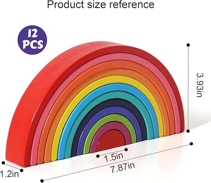 Montessori Rainbow Arch Building Blocks – 12-Piece Creative Stacking Toy for Kids, Multifunctional Educational Playset for Fine Motor Skills, STEM Learning Toy