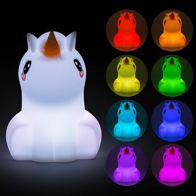 Night Light, Big Size Night Light for Kids, Bedside Multicolor Lamp for Children, Remote&Touch Control, Break Resistant, Adjustable Brightness & Color, Timing Function - Large Unicorn