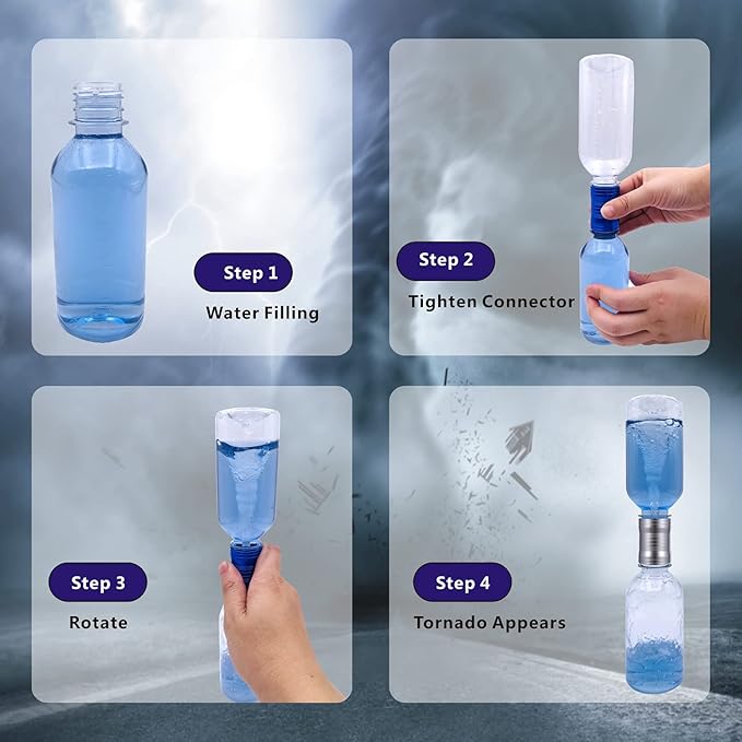 Tornado Maker, Weather Toys, Ultra-Light Aluminum Connecting Tube, Including 2 Empty Bottles, Watertight Tornado Toy, Suitable for Kids' Science Experiments (Green)