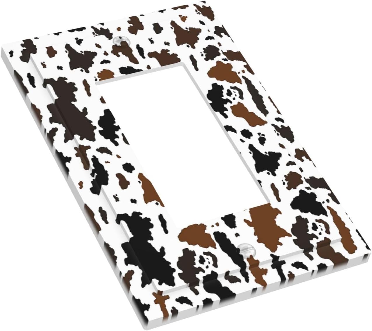 Decorative Outlet Covers Rustic Cowhide Highland Cow Milk Cow 1 Gang Single Rocker Light Switch Cover Plate Wall Plates Gfci Faceplate For Farmhouse Home Decor