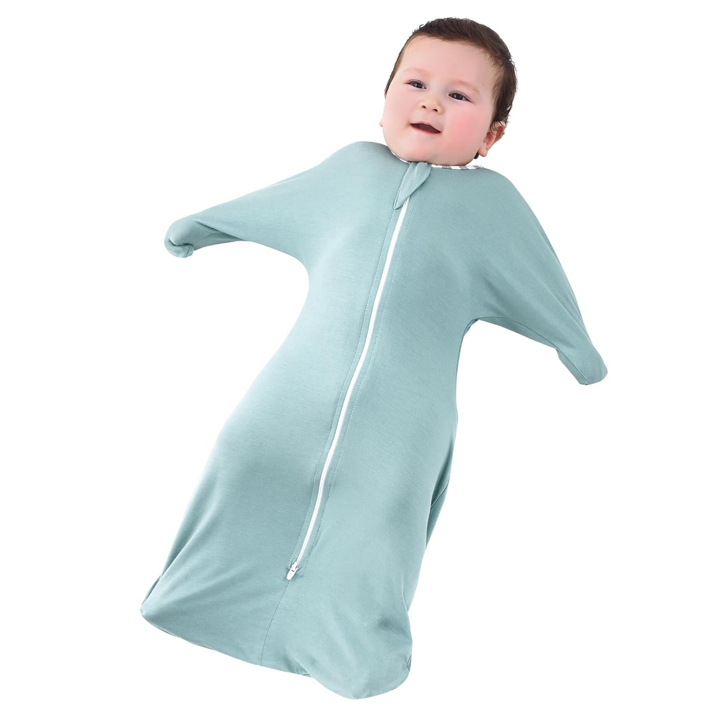 PuppyPaws Baby Sleep Sack, Transition Swaddle, Sleep Sack 6-9 Months, Wearable Blanket Baby with 2-Way Zipper, Swaddles for Newborns Summer, 95% Rayon derived from Bamboo, 5% Spandex