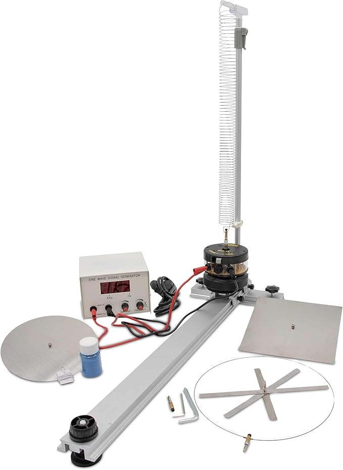 WVGEN-DLX: Mechanical Wave Kit – Explore Waves, Sound, Vibrations & Interference – Includes Sine Wave Generator, Driver, Chladni Plates & More – STEM Physics Classroom Learning Tool