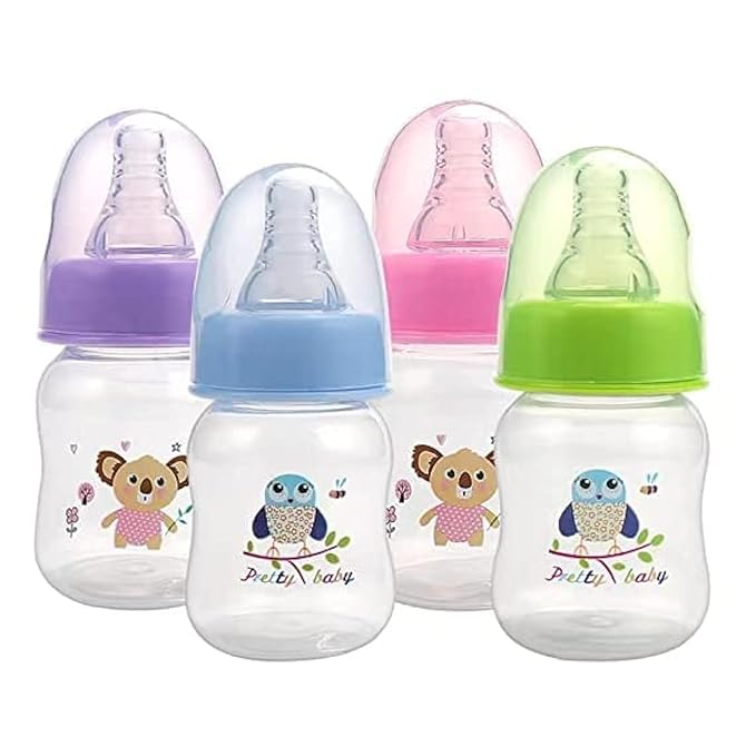 Pretty Baby 2oz (60ml) 4-Pack Anti-Colic Baby Bottles for Newborns, BPA-Free, Breastfeeding Transition, Vented for Gas & Colic Relief Ideal for Baby Registry