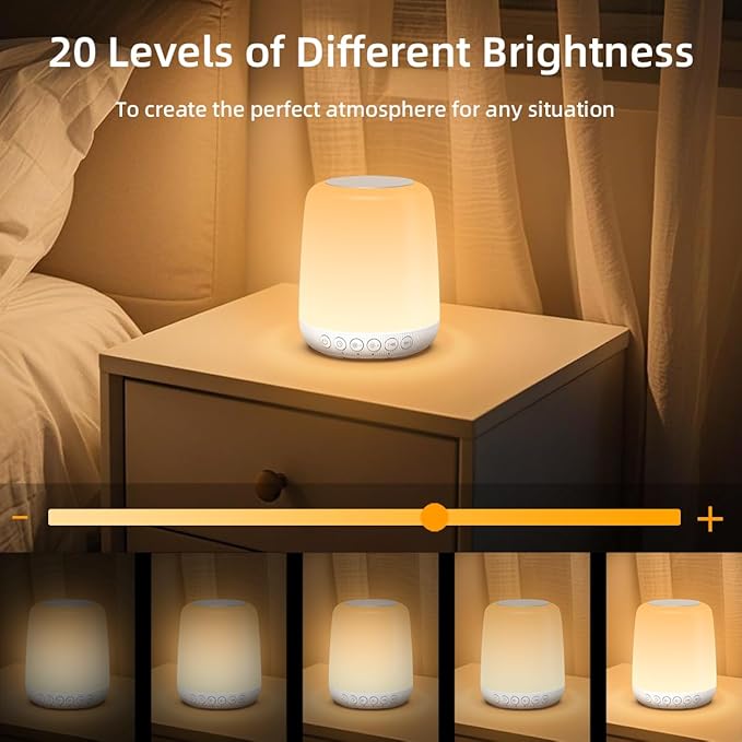 Night Light LED Touch Night Dimmable with 20 Levels of Brightness 4 Timer Rechargeable Battery for Bedroom Baby Nursery Living Room Home for Kids and Adult Breastfeeding Sleep Aid White