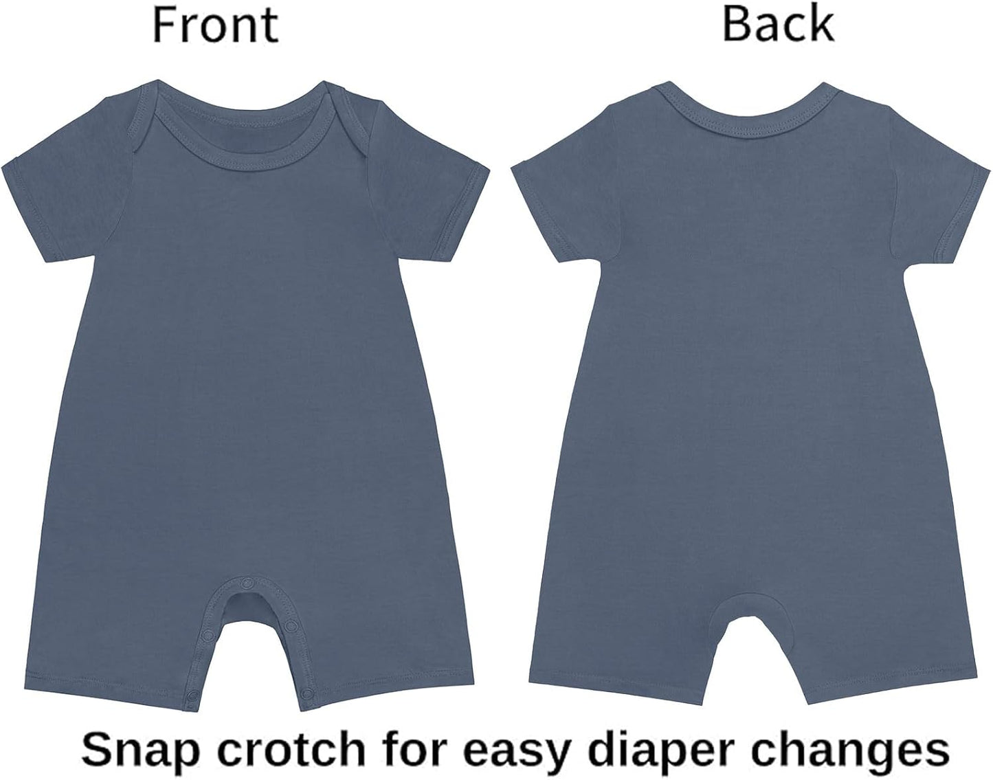 GUISBY Rayon Baby Pajamas, Short Sleeve Footless Rompers, Snap Closure Sleeper for Boy Girls