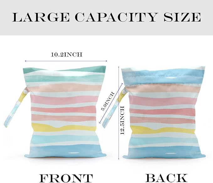 2 Pcs Wet Bag, Wet Dry Bag, Wet Bag for Swimsuit, Travel, Beach, Pool, Diapers, Dirty Yoga Gym Clothes, Toiletries, Makeup Bag, Beach Bag Ocean Starfish Anchor Decor Birthday Gift for Women.