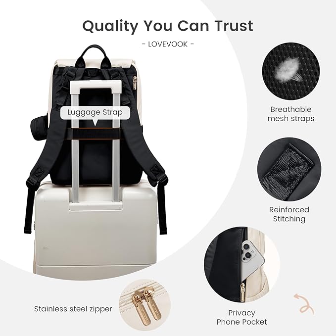 LOVEVOOK Diaper Bag Backpack, Baby Travel Bags for Boys & Girl, Toddler Waterproof Diaper Bag w/Changing Pad (Black, 15.6''-Small)