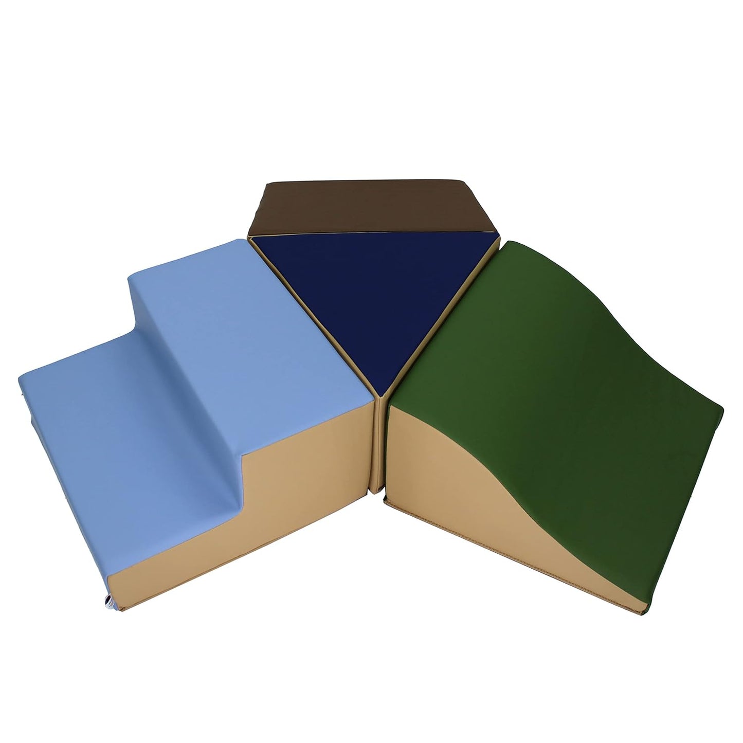 Factory Direct Partners 13799-ET SoftScape Toddler Playtime Junction 360 Climber, Indoor Active Play Structure for Toddlers and Kids (4-Piece) - Earthtone