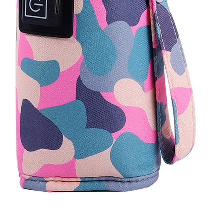 Plplaaoo USB Baby Bottle Warmer Portable Milk Heater,Fast Heating Baby Bottle Warmer with 3-Speed Temperature Adjustment,Compact Insulated USB-Powered Bottle Warmer for Infants(Deep Camouflage)