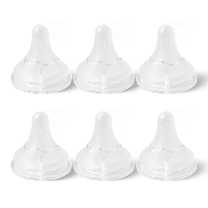 6 PCS Silicone Nipples for Spectra Bottles, Silicone Slow Flow Nipples, 6 Months+