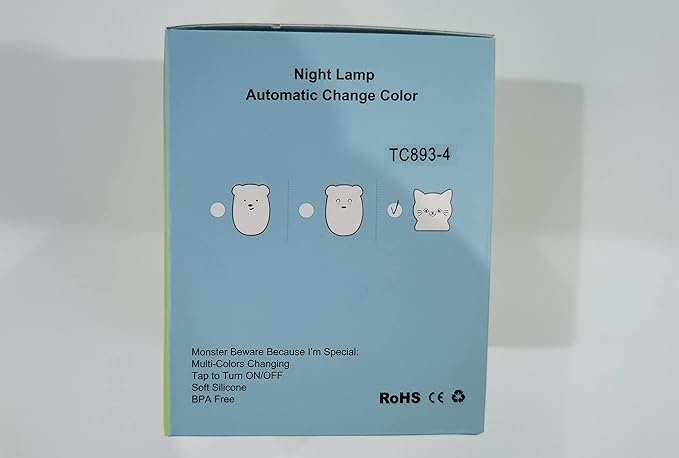 Night Light for Kids, Bedside Lamp for Children, Baby Nursery Lamp for Breastfeeding Safe, Break Resistant, Eye Caring, Adjustable Brightness & Color, Touch Control, Child Gift/Bedroom - Cat