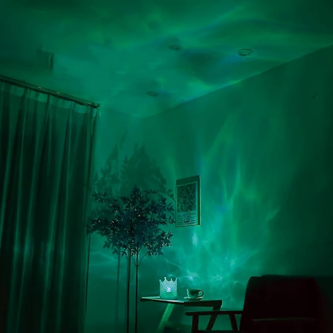 Ocean Wave Ceiling Projector, Northern Lights 16 Colors Water Lights Projector, Water Ripple Ambient Night Light with Remote, Touch Control Aurora Projector for Bedroom,Room Decor,Kids Room (Crown)