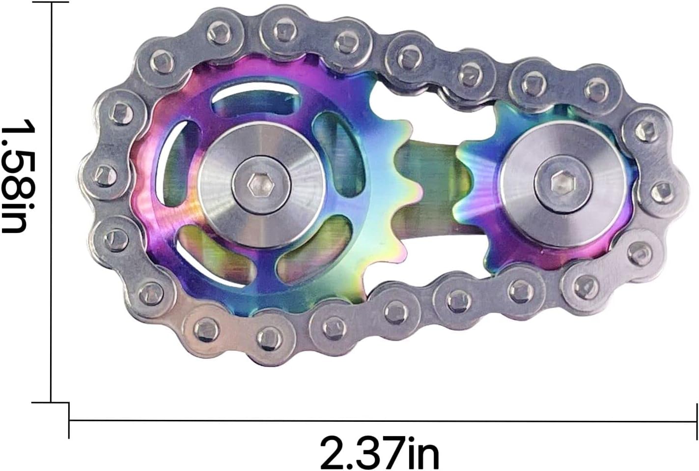 Chain Gear Fidget Spinner, Metal Sprocket Chain Fidget Toy, Stress Anxiety Relief Fidget Toy, Bike Chain Gears Novelty Toy,Metal EDC for Anxiety Relieve Boredom ADHD Autism(Colorful)