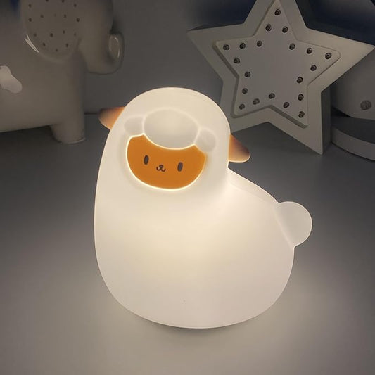 Alpaca Night Light – Silicone Rechargeable Touch-Controlled Dimmable RGB Lamp with Adjustable Brightness & Multiple Color Modes – Ideal for Kids' Nursery, Bedroom, and Bedtime Décor
