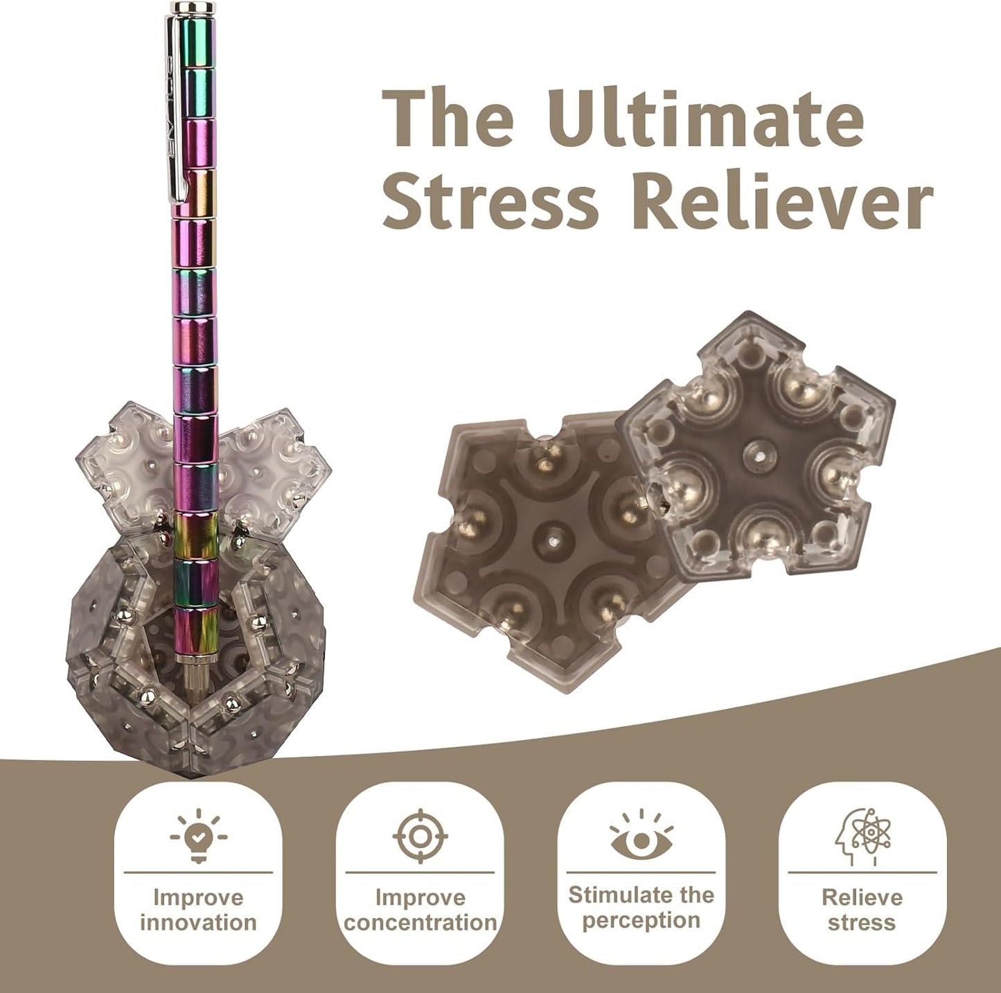 Magnetic ball toys, Fidget toys,stocking stuffers for adults,Gift for Teenage ,Gifts for Men，gifts for dad,Novelty Toy Gift for Friend，12-Piece Set (Black)