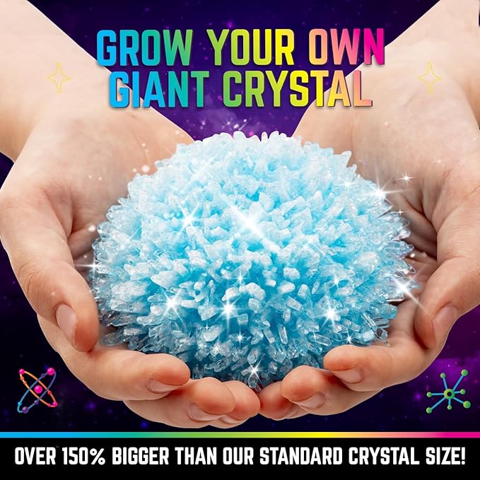 Original Stationery Starry Night Giant Crystal Growing Terrarium Kit for Kids, Fun Crystal Growing Kit with Glow in The Dark Stickers and Glitters, Awesome Gift Idea and Science Kits, Ages 3-14