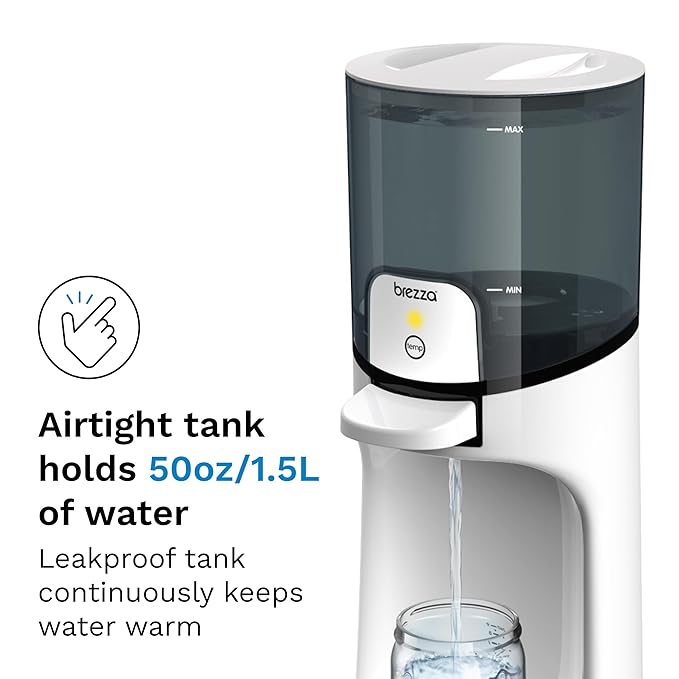 Baby Brezza Instant Baby Bottle Warmer - Fast Water Warmer Instantly Dispenses 24/7 in 3 Temperatures, White