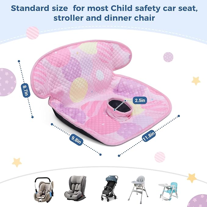 COOLBEBE Piddle Pads Car Seat Protector for Potty Training, 2 Pack Dry Waterproof Car Seat Liner Toilet Training & Strap Covers for Baby Infant, Baby Car Seat Pad Cover for Strollers, Carseat (Pink)