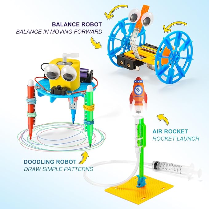 STEM Robotics Kits for Kids Age 8-12 8-10, Science Kits for Kids 5-7, STEM Toys for Boys Age 6 7 8 9 10 12 13 14 Girls Boys Birthday Gifts, Robot Building Crafts 6-8 Engineering Motor Set